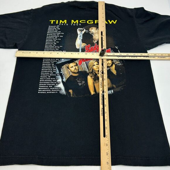 Tim McGraw 2010 Tour T Shirt Lady Antebellum Concert Country Mens Black M Medium - Picture 7 of 7